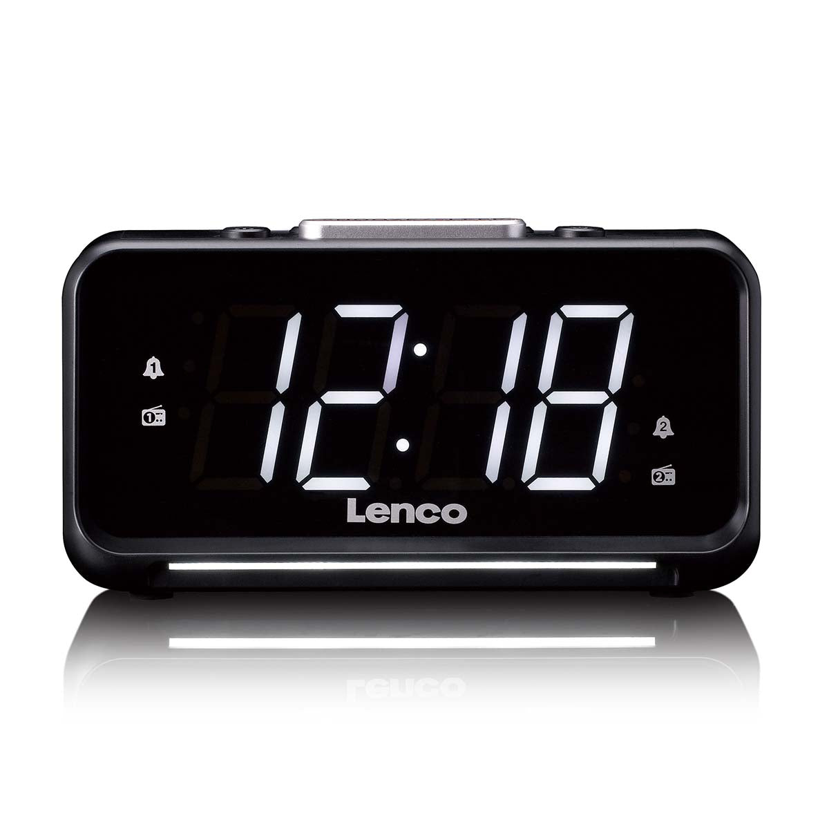 lenco-cr-28bk-uhrenradio-mit-led-display-dimmer-und-nachtlicht-schwarz image 3