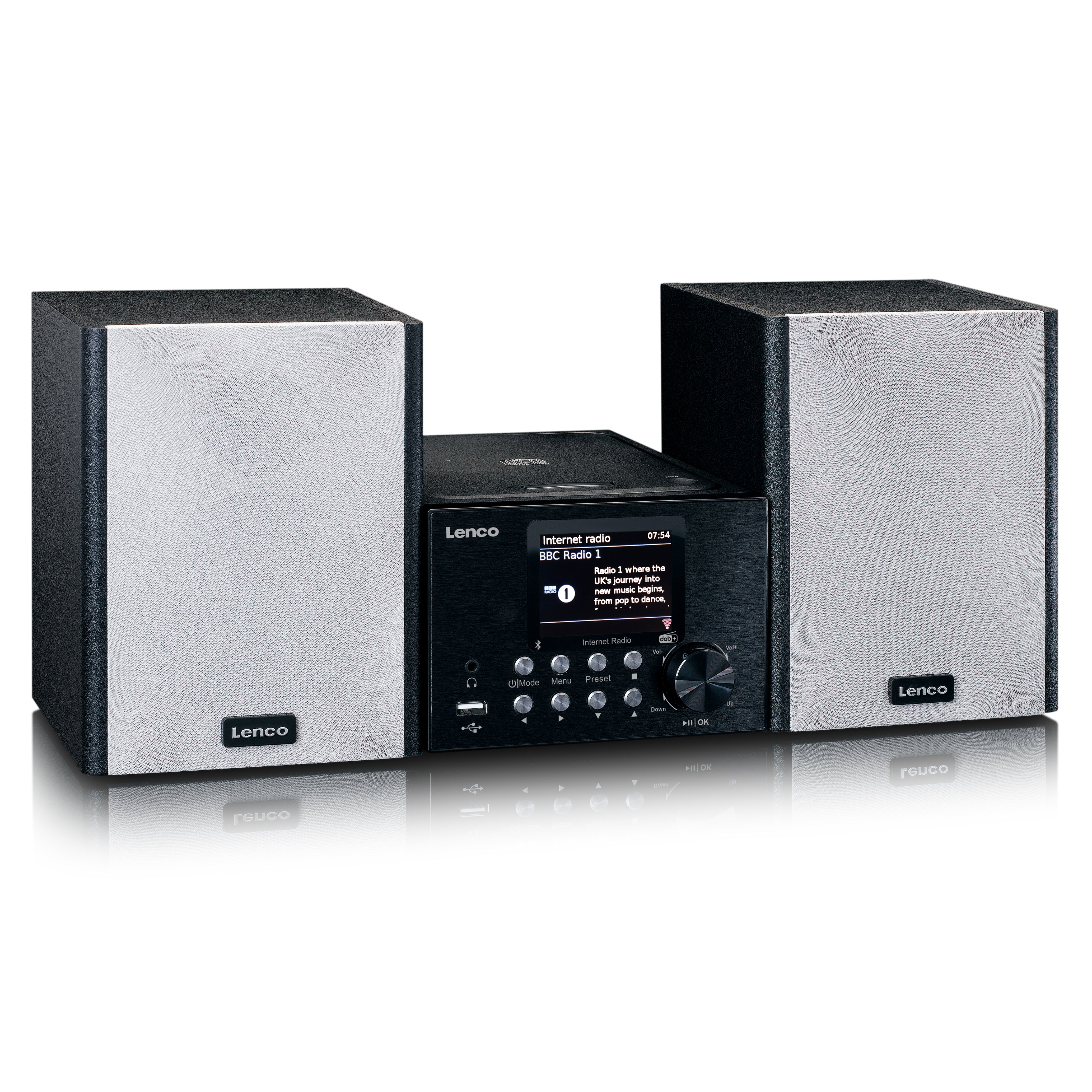lenco-mc-250bk-micro-stereoanlage-mit-smart-radio-cd-dab-schwarz image 2