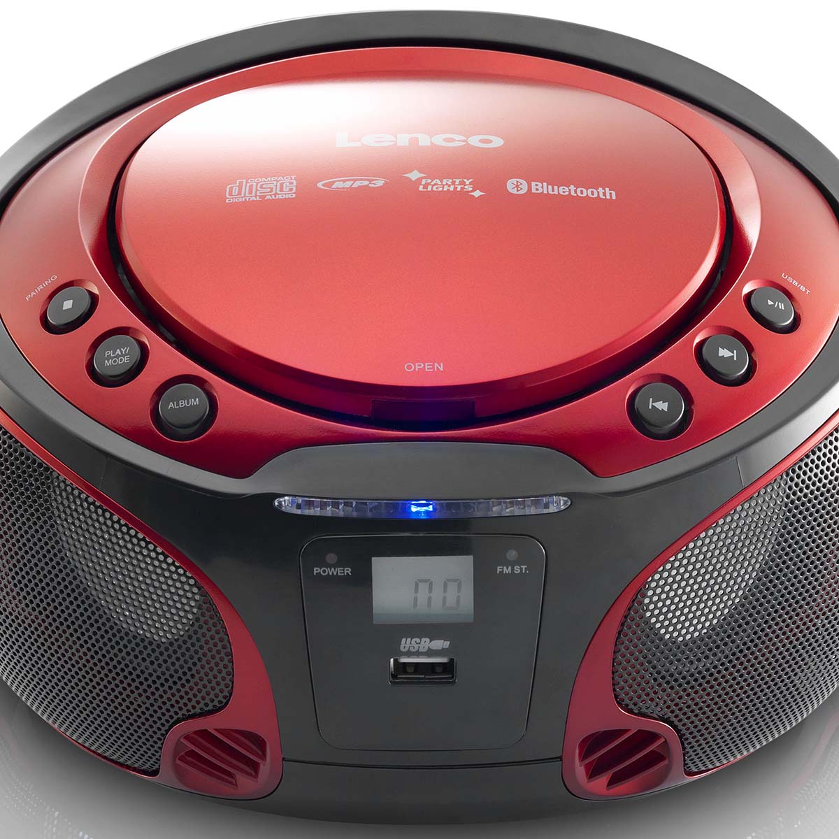 lenco-scd-550rd-tragbarer-cd-player-mit-fm-radio-bluetooth-usb-rot image 2