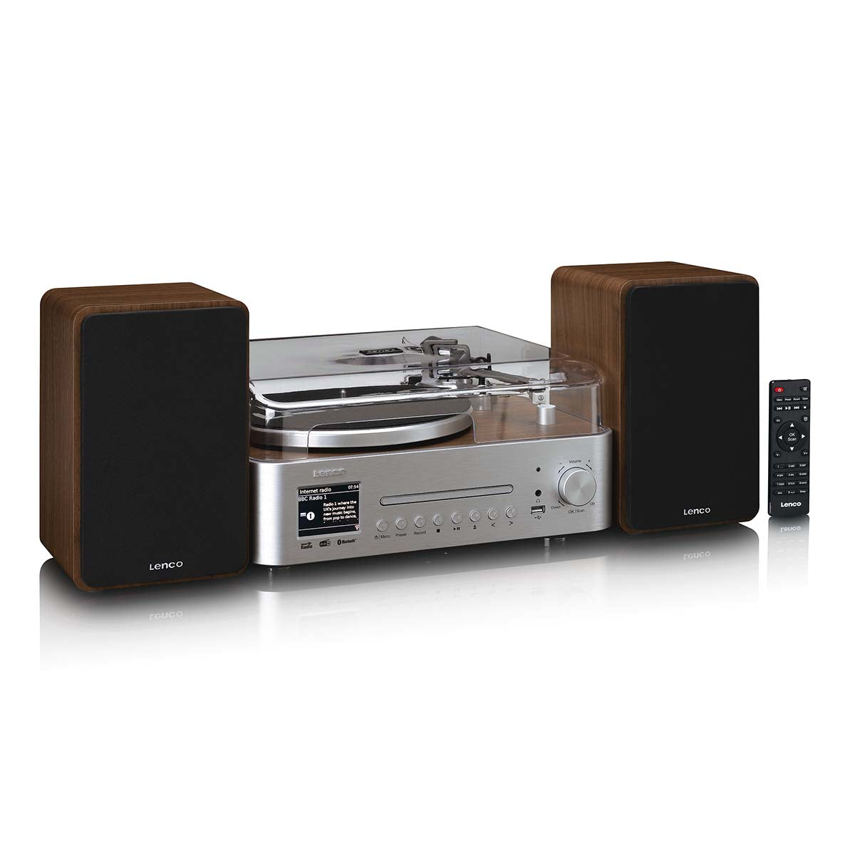 lenco-mc-860wdsi-hifi-stereoset-mit-plattenspieler-und-lautsprechern-holz-silber image 5