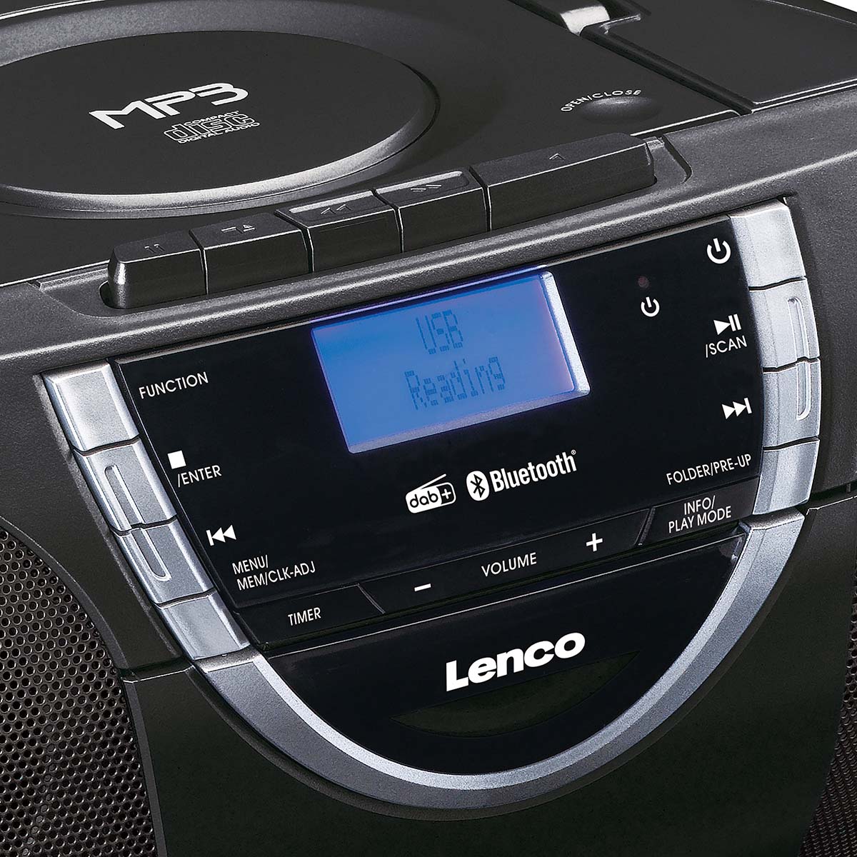 lenco-scd-6900bk-grau-tragbare-dab-boombox-mit-cd-bluetooth-kassette-usb image 6