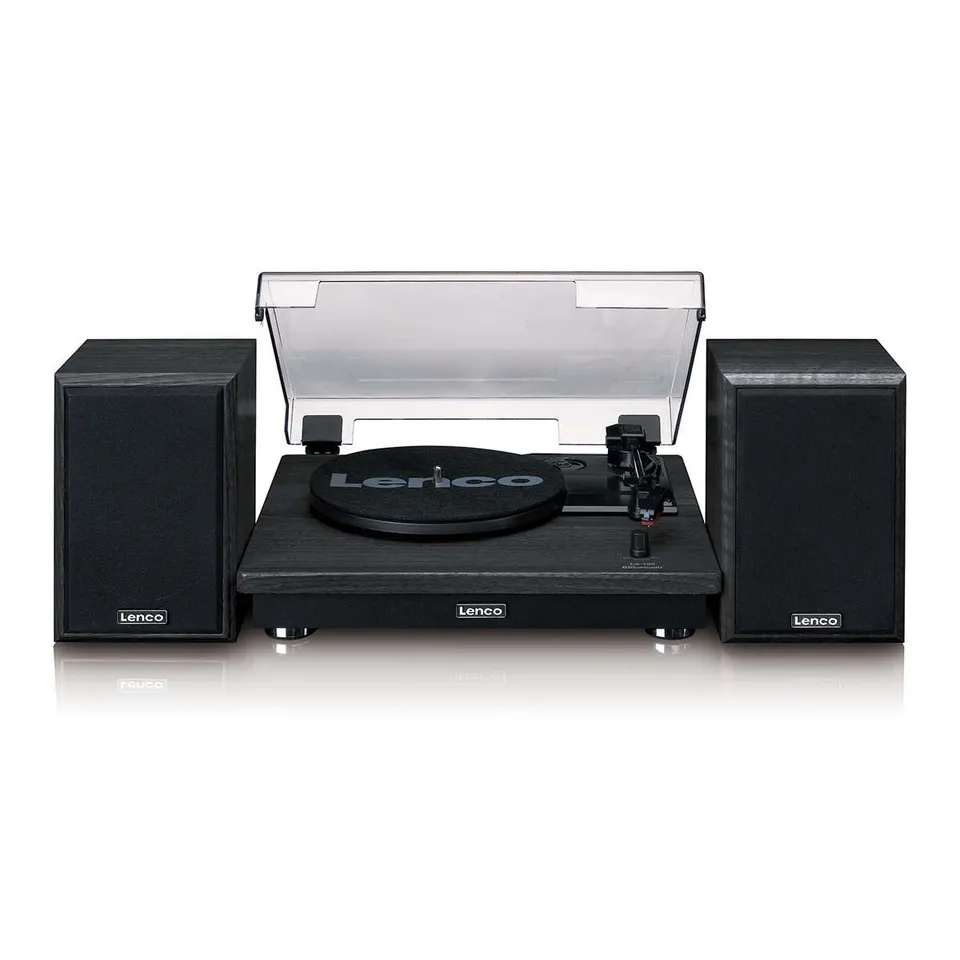 lenco-ls-100bk-plattenspieler-mit-bluetooth-und-2-externen-lautsprechern-schwarz image 1
