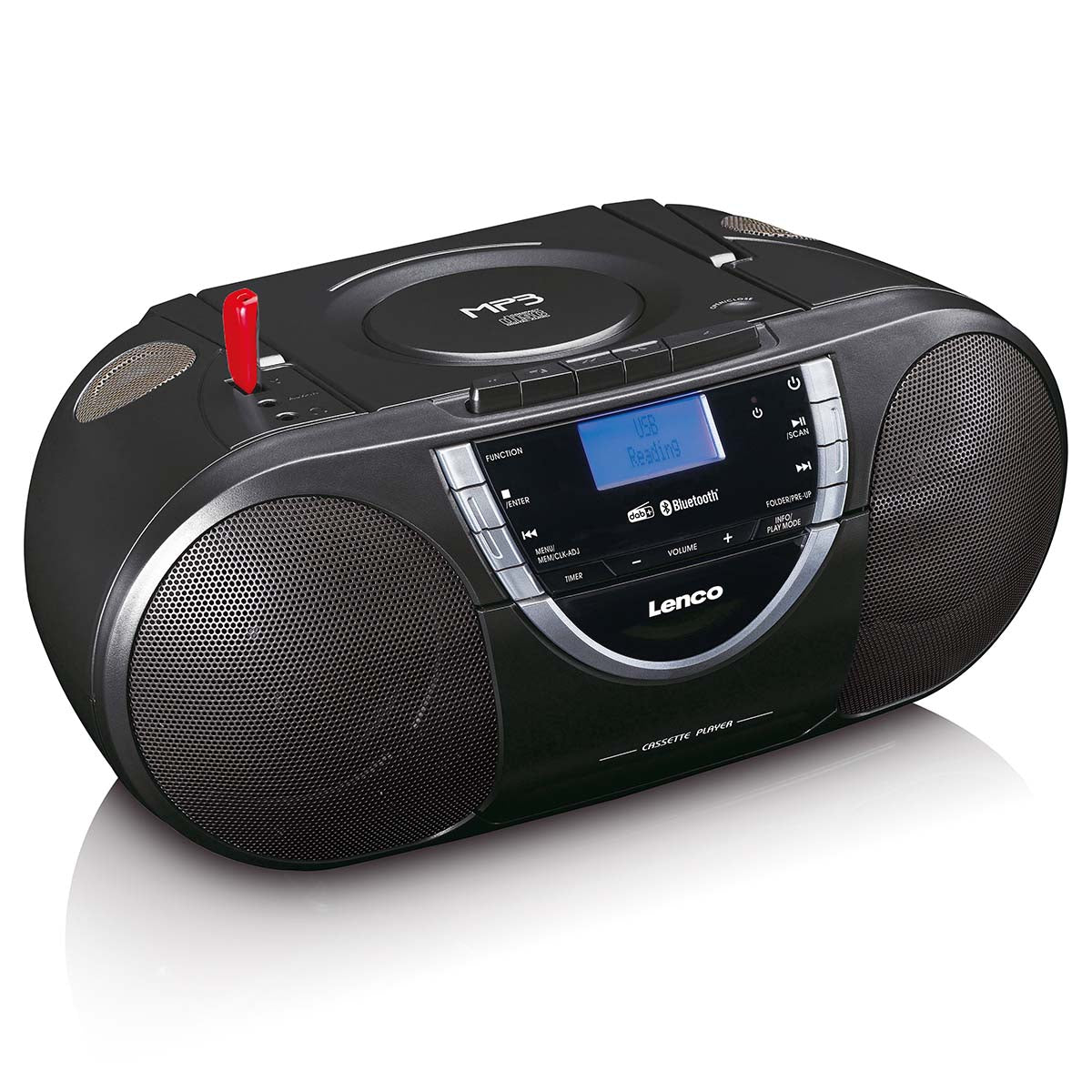 lenco-scd-6900bk-grau-tragbare-dab-boombox-mit-cd-bluetooth-kassette-usb image 4