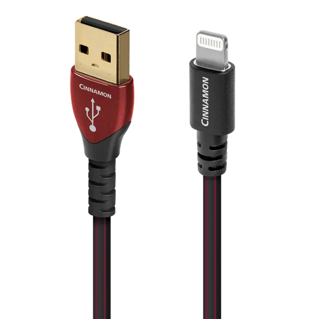 audioquest-cinnamon-usb-a-lightning-1-25-silber-halbfeste-konzentrische-leiter image 1