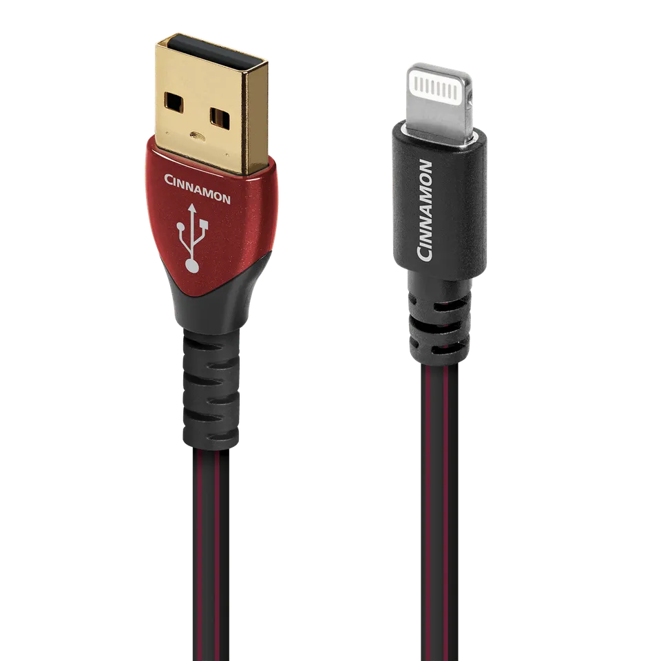 audioquest-cinnamon-usb-a-lightning-1-25-silber-halbfeste-konzentrische-leiter image 1