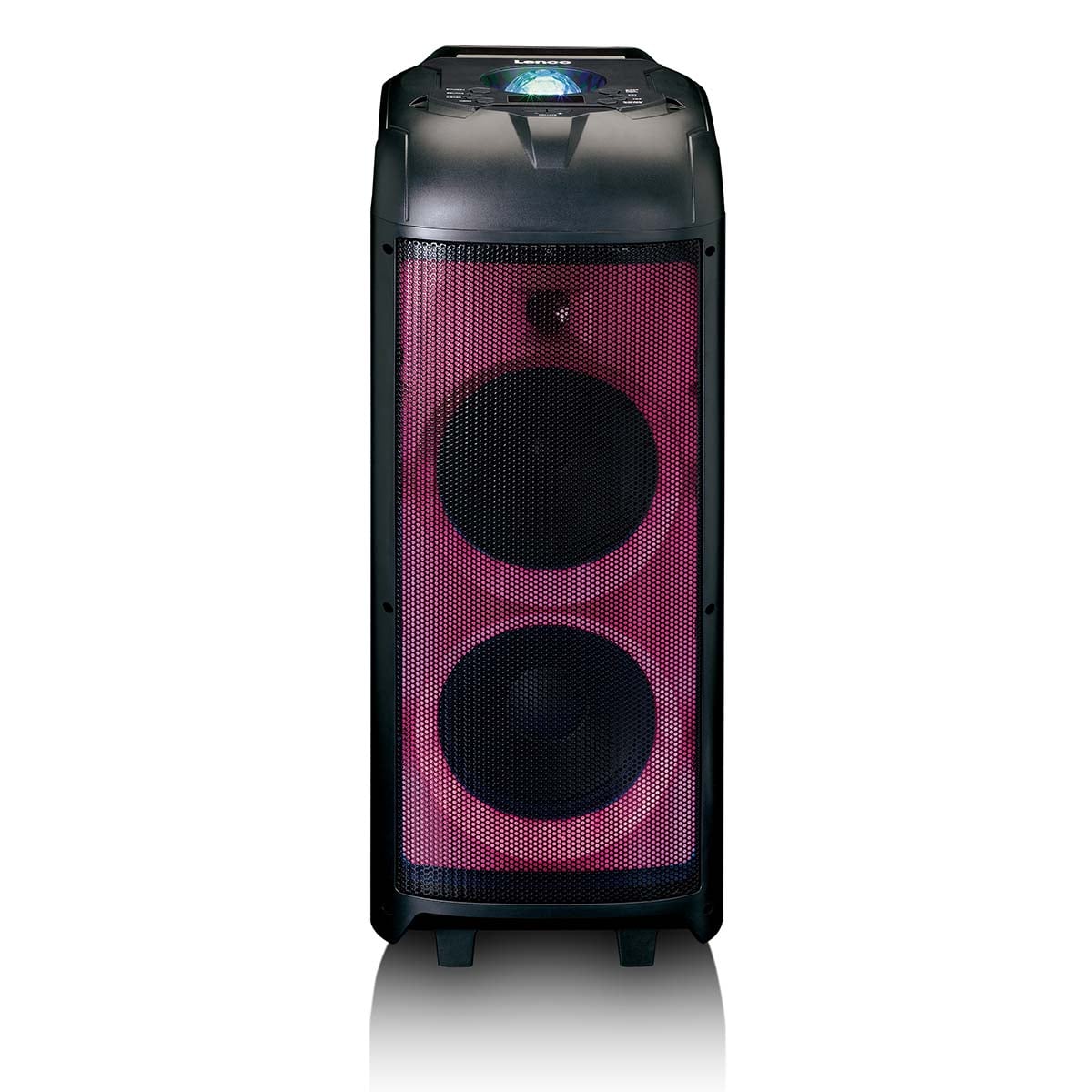 lenco-pa-260bk-party-lautsprecher-150-watt-rms-mit-led-licht-und-discokugel-schw image 3