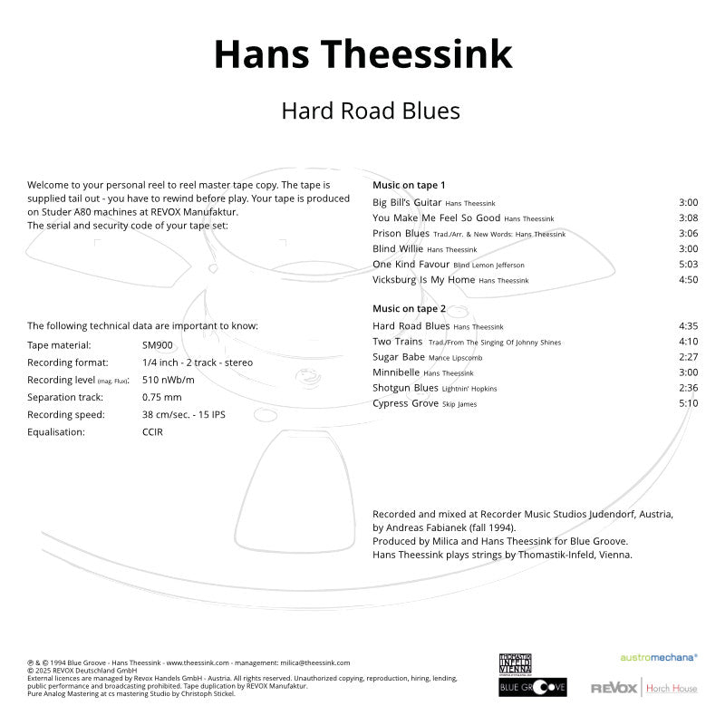 revox-hans-theessink-hard-road-blues-master-tape-b77 image 6