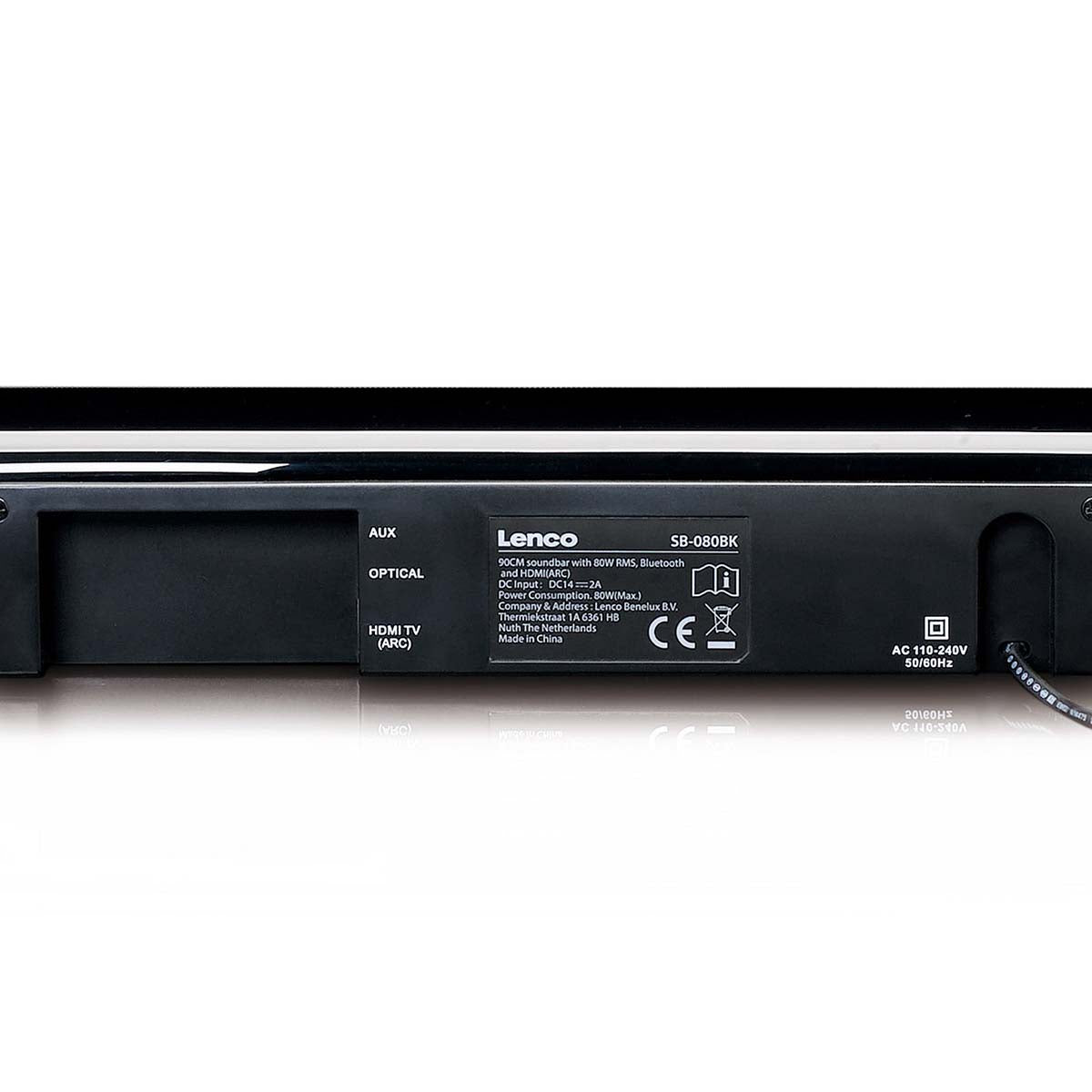 lenco-sb-080-soundbar-90-cm-80w-mit-bluetooth-hdmi-usb-und-integriertem-subwoofe image 5