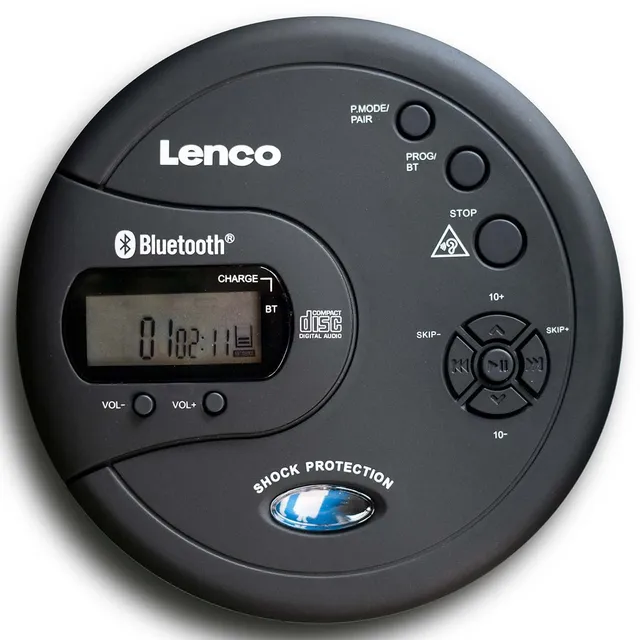 lenco-cd-300bk-tragbarer-bluetooth-cd-mp3-player-schwarz-mit-anti-shock image 1