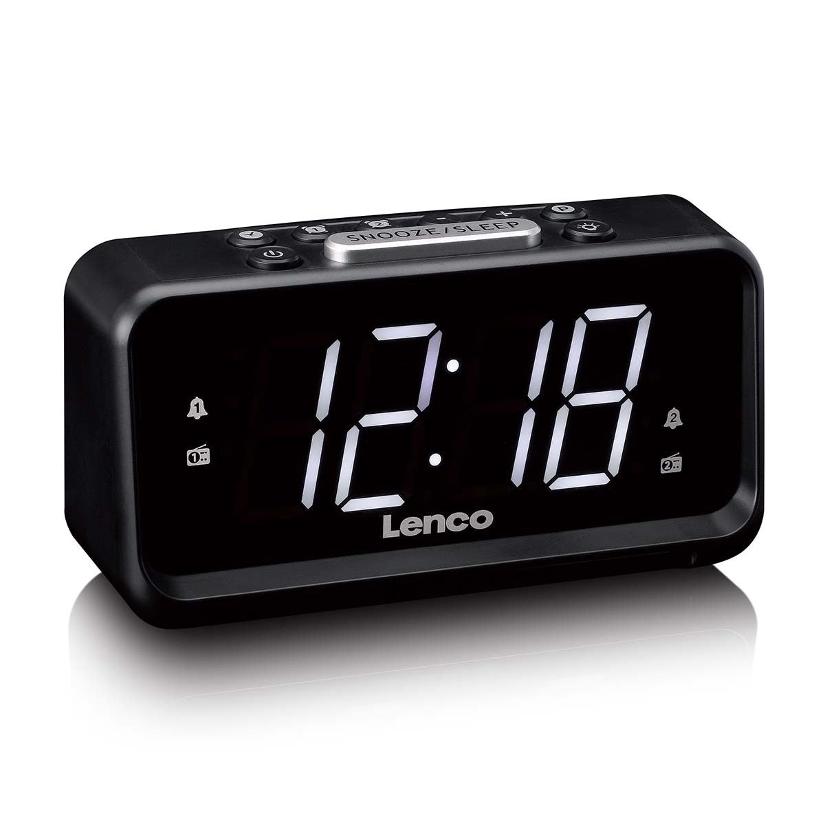lenco-cr-28bk-uhrenradio-mit-led-display-dimmer-und-nachtlicht-schwarz image 5