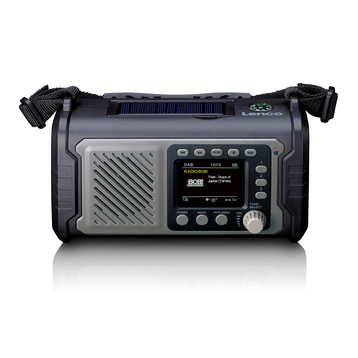 lenco-pdr-455gy-dab-fm-radio-mit-20-000-mah-powerbank-bluetooth-solar-handkurbel image 1