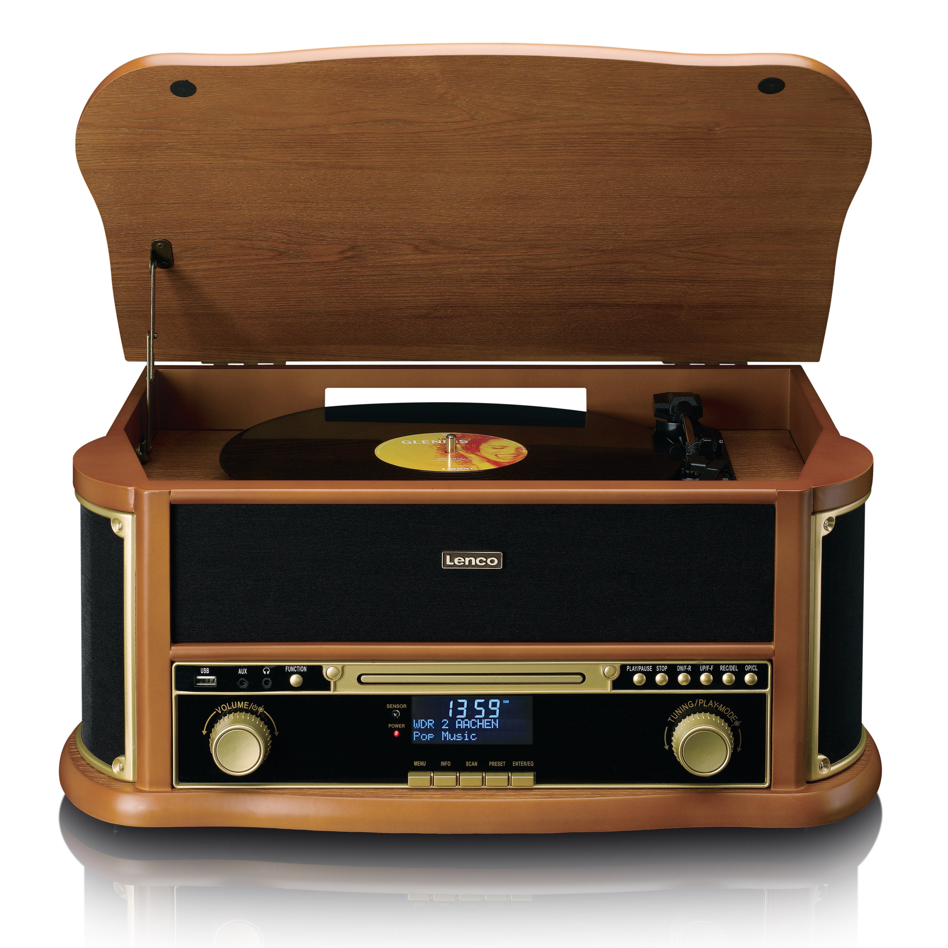 classic-phono-tcd-2571wd-retro-plattenspieler-holz-mit-bluetooth-dab-cd-kassette image 4