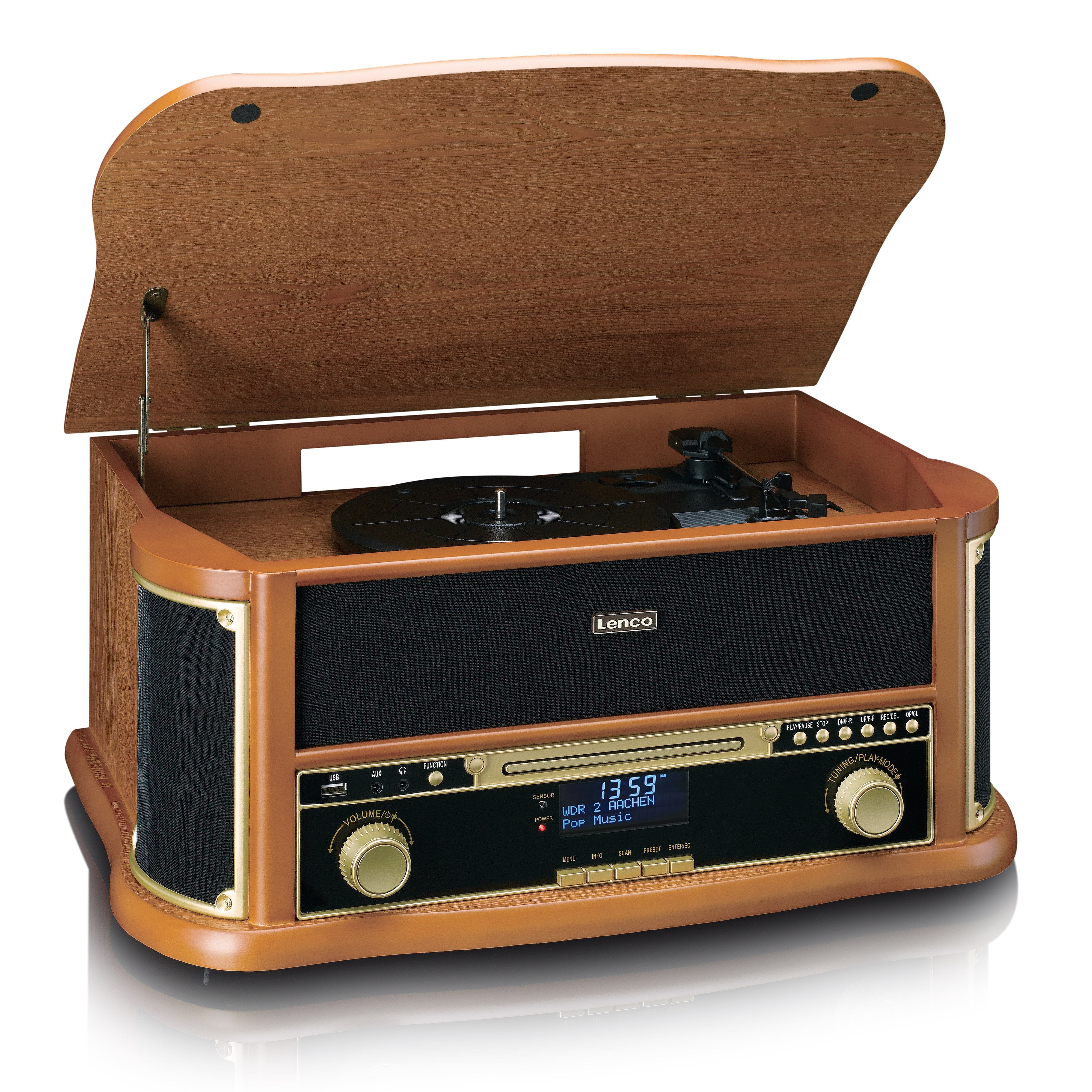 classic-phono-tcd-2571wd-retro-plattenspieler-holz-mit-bluetooth-dab-cd-kassette image 5