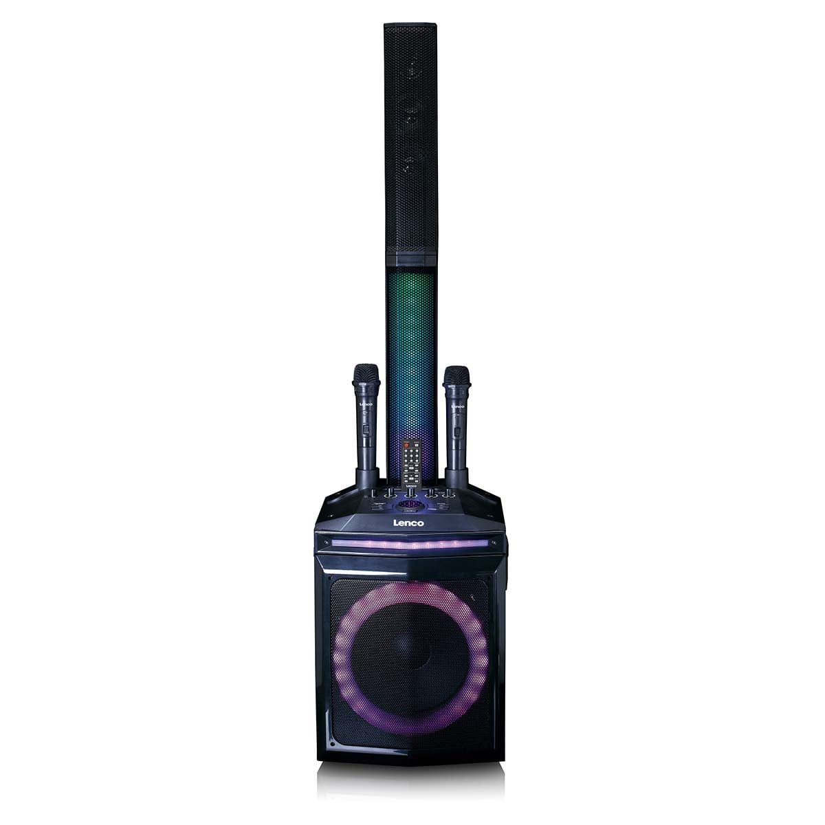lenco-pa-220bk-partyspeaker-mit-subwoofer-und-abnehmbarer-tweeter-s-ule-120-watt image 1