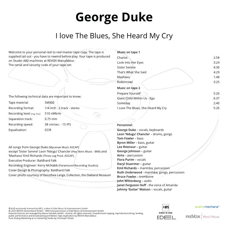 revox-master-tape-edition-george-duke-i-love-the-blues-she-heard-my-cry-jazz-fun image 3