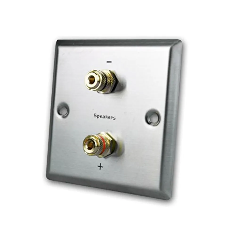 dynavox-ls-wand-anschlussblende-edelstahl-mit-2-bananensteckern image 1