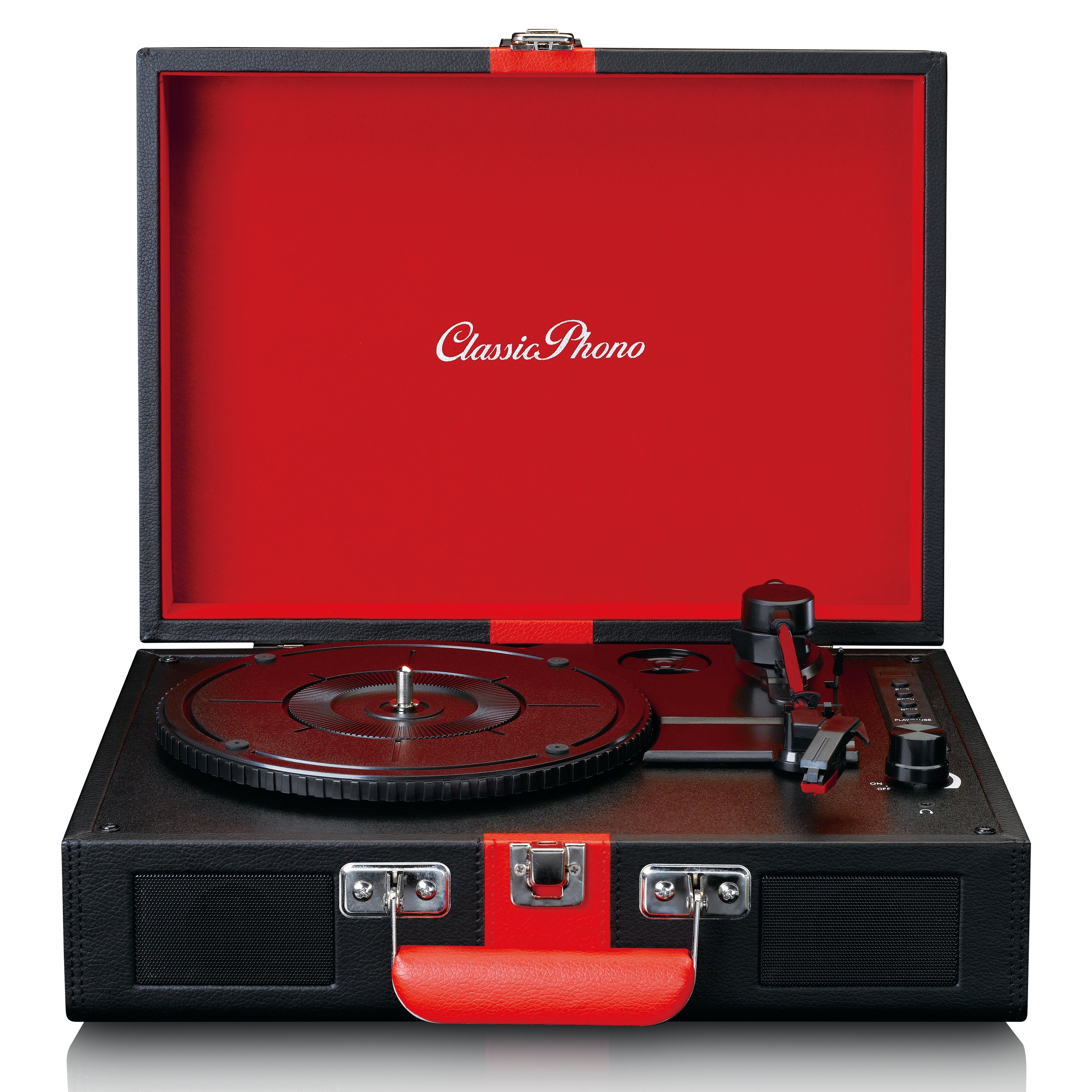lenco-tt-110bkrd-classic-phono-kofferplattenspieler-mit-bluetooth-und-lautsprech image 2