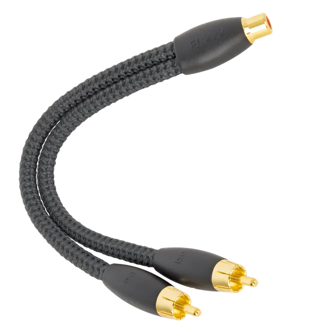 audioquest-flx-x-f22m-rca-y-adapter-1x-buchse-auf-2x-stecker-solid-long-grain-co image 1