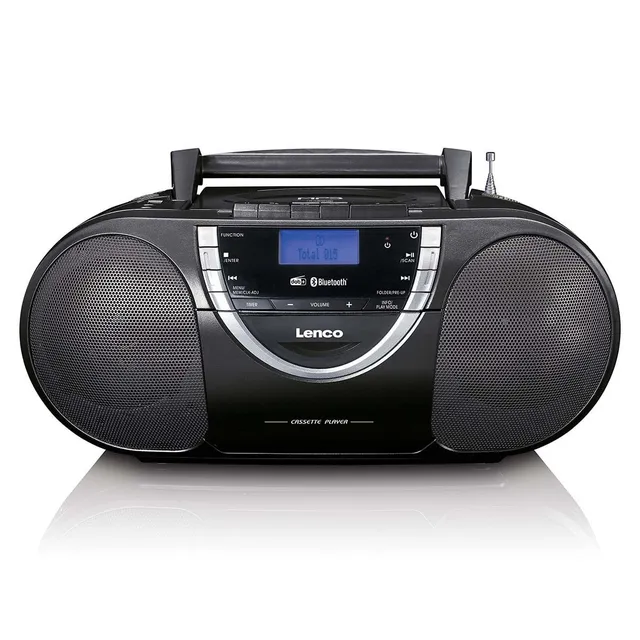 lenco-scd-6900bk-grau-tragbare-dab-boombox-mit-cd-bluetooth-kassette-usb image 1