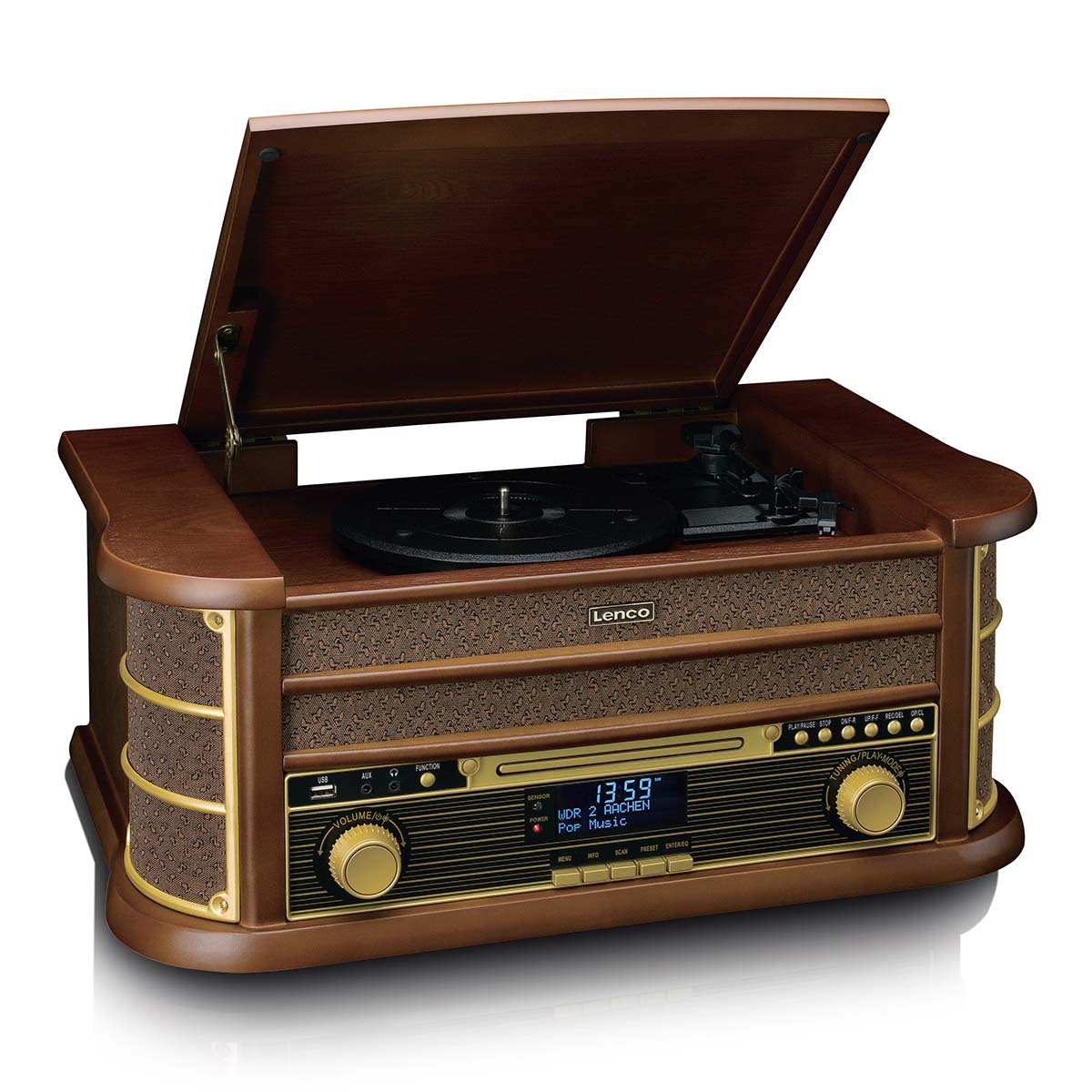 lenco-classic-phono-tcd-3571my-retro-musiksystem-mit-plattenspieler-bluetooth-da image 2