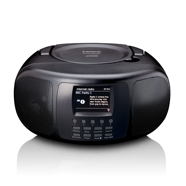 lenco-scd-6000bk-tragbares-internetradio-mit-dab-fm-bluetooth-und-cd-schwarz image 1