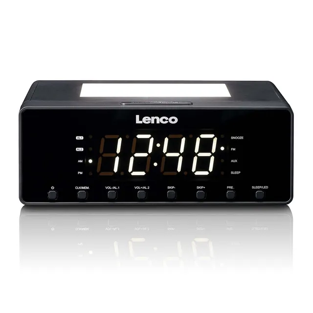 lenco-cr-540bk-fm-radiowecker-mit-dimmbarem-nachtlicht-usb-ladefunktion-schwarz image 1