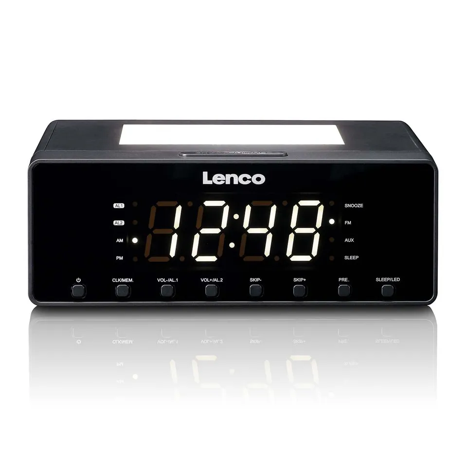 lenco-cr-540bk-fm-radiowecker-mit-dimmbarem-nachtlicht-usb-ladefunktion-schwarz image 1