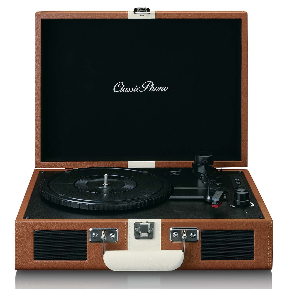 lenco-classic-phono-tt-120bnwh-koffer-plattenspieler-mit-bluetooth-und-akku-brau image 1