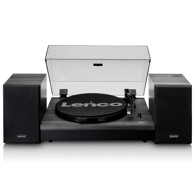 lenco-ls-300bk-plattenspieler-mit-bluetooth-und-externen-lautsprechern-schwarz image 1