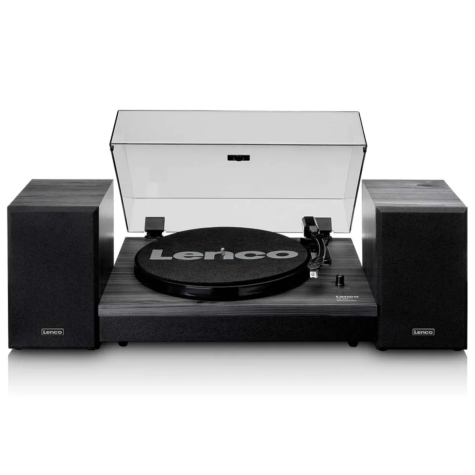 lenco-ls-300bk-plattenspieler-mit-bluetooth-und-externen-lautsprechern-schwarz image 1