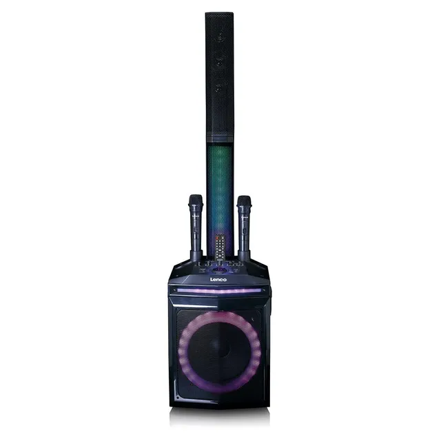 lenco-pa-220bk-partyspeaker-mit-subwoofer-und-abnehmbarer-tweeter-s-ule-120-watt image 1