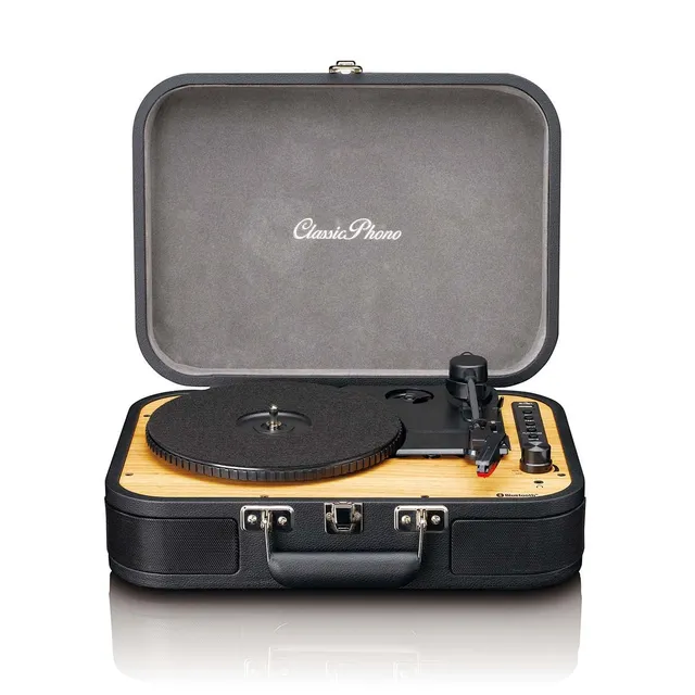 classic-phono-by-lenco-tt-116bk-retro-koffer-plattenspieler-mit-bluetooth-und-sp image 1