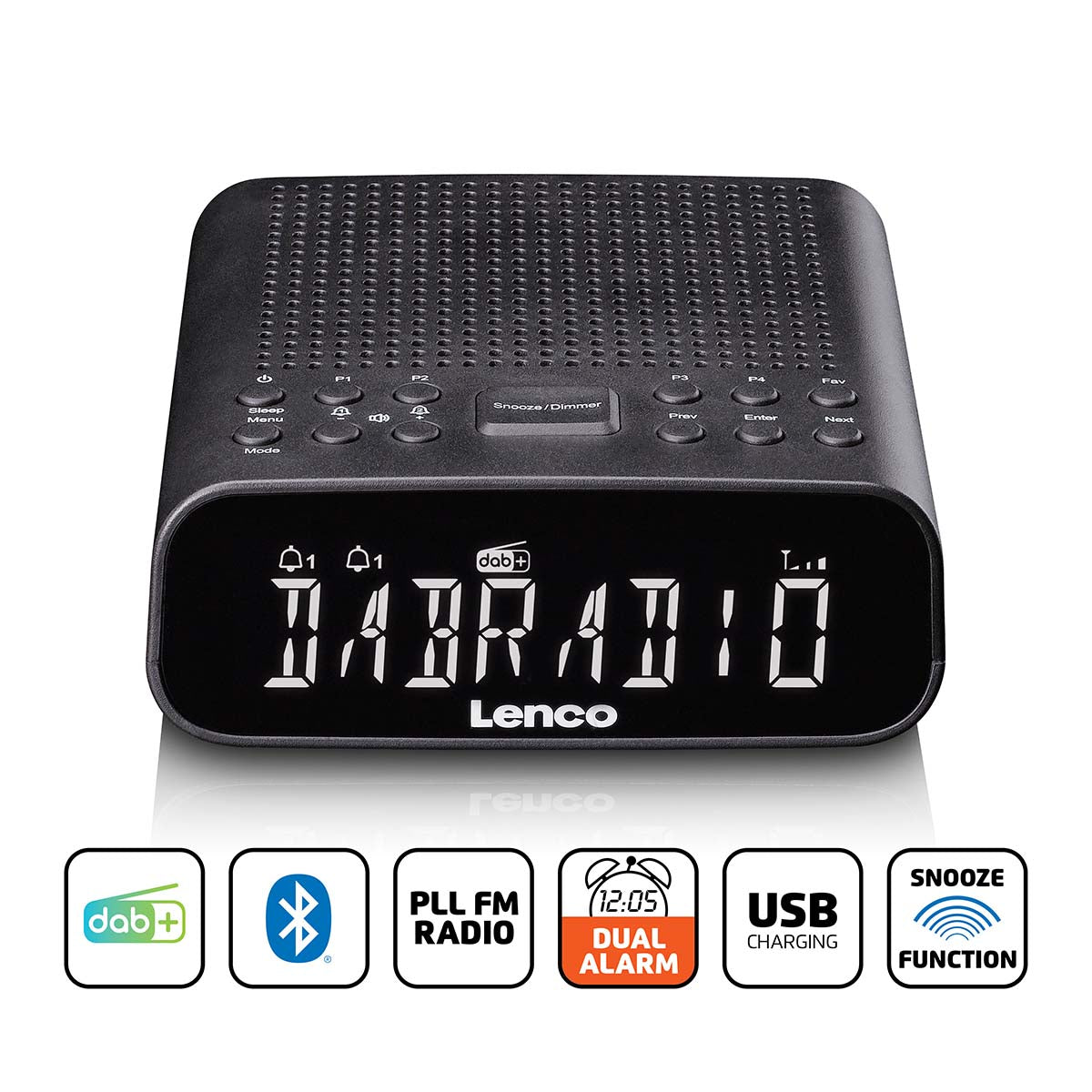lenco-cr-606bk-uhrenradio-mit-dab-fm-bluetooth-und-lcd-display-schwarz image 8