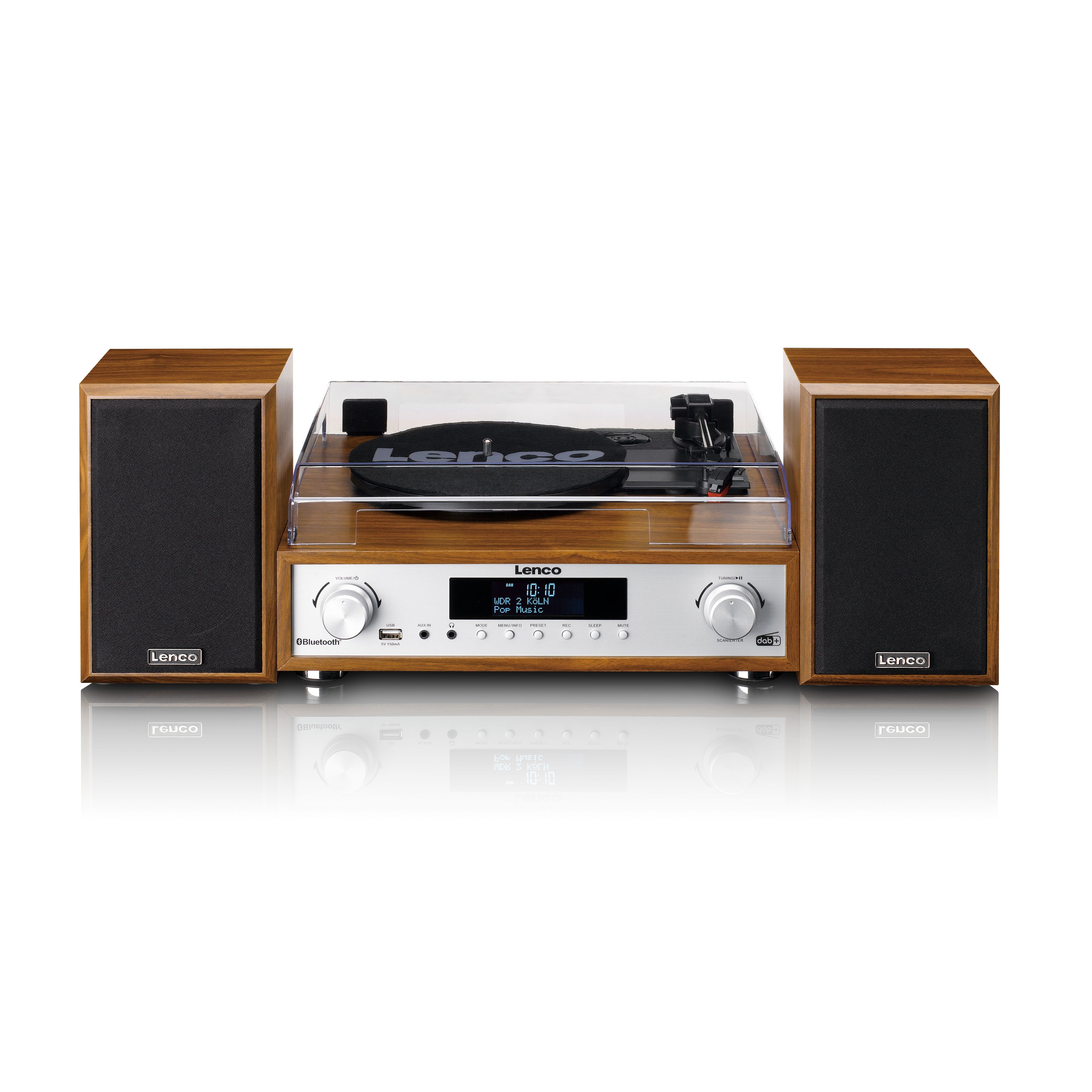 lenco-mc-160wd-hifi-stereoanlage-mit-plattenspieler-dab-fm-und-bluetooth-holz image 2