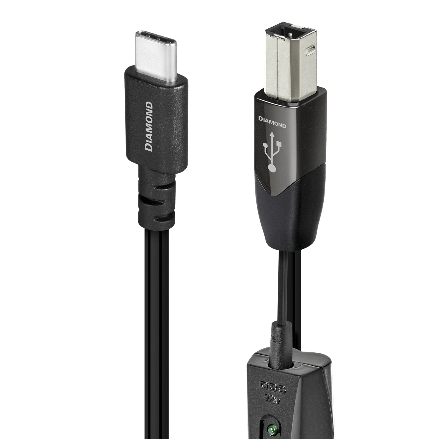 audioquest-diamond-usb-c-auf-usb-b-digitalkabel-massive-perfect-surface-silver-l image 1