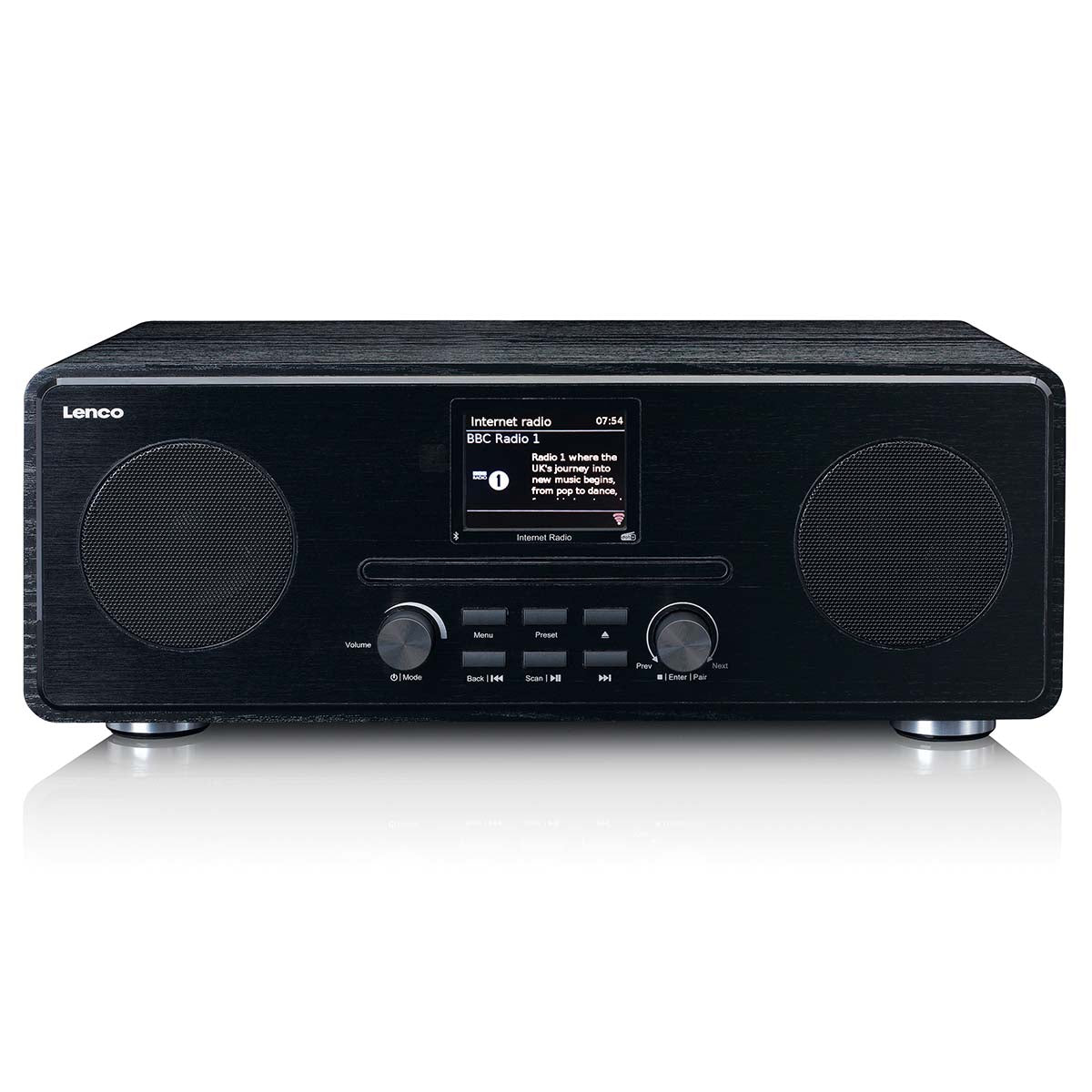 lenco-dir-260bk-internet-dab-fm-radio-mit-cd-player-und-bluetooth-schwarz image 2