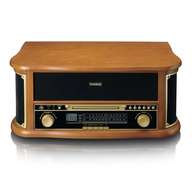 classic-phono-tcd-2551wd-retro-plattenspieler-holz-mit-bluetooth-cd-kassette-rad image 1