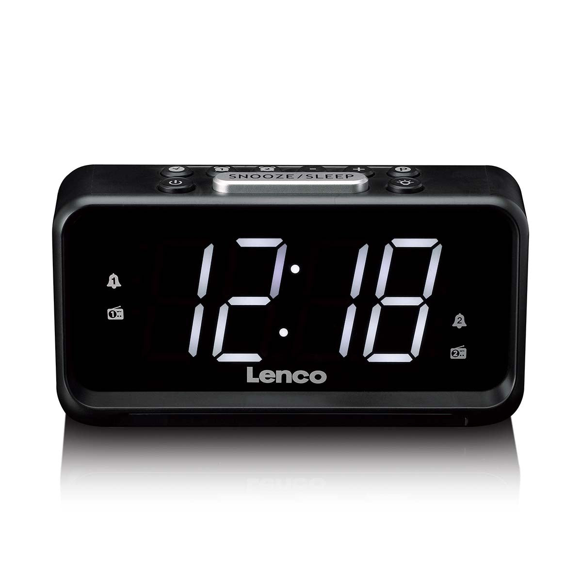 lenco-cr-28bk-uhrenradio-mit-led-display-dimmer-und-nachtlicht-schwarz image 2