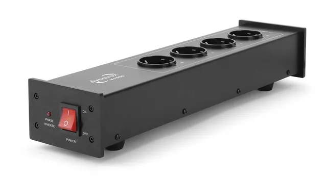 dynavox-x1000b-hifi-netzfilter-steckdosenleiste-mit-4-gefilterten-pl-tzen-schwar image 1