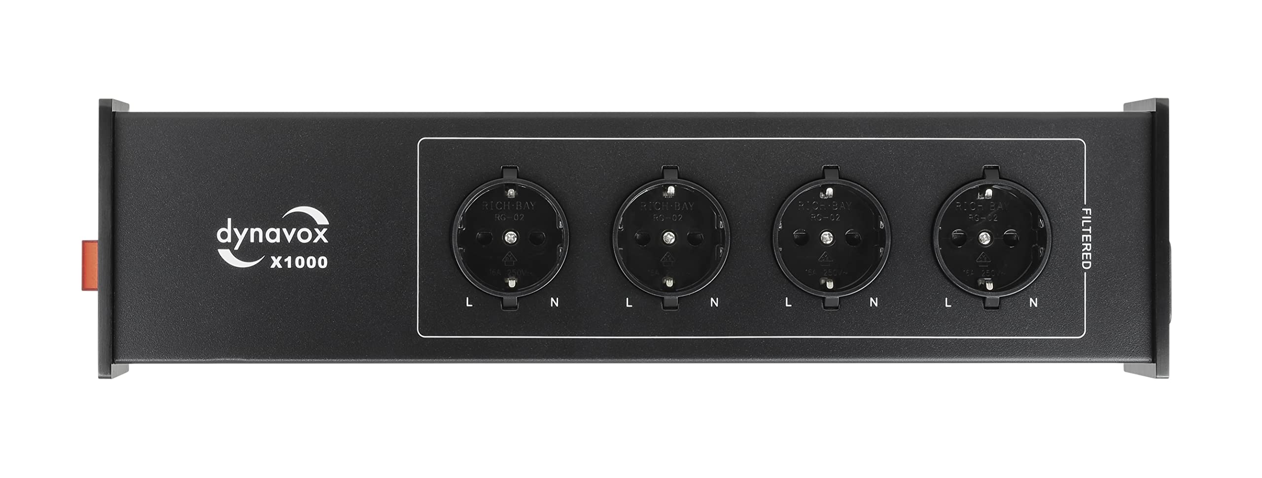 dynavox-x1000b-hifi-netzfilter-steckdosenleiste-mit-4-gefilterten-pl-tzen-schwar image 3