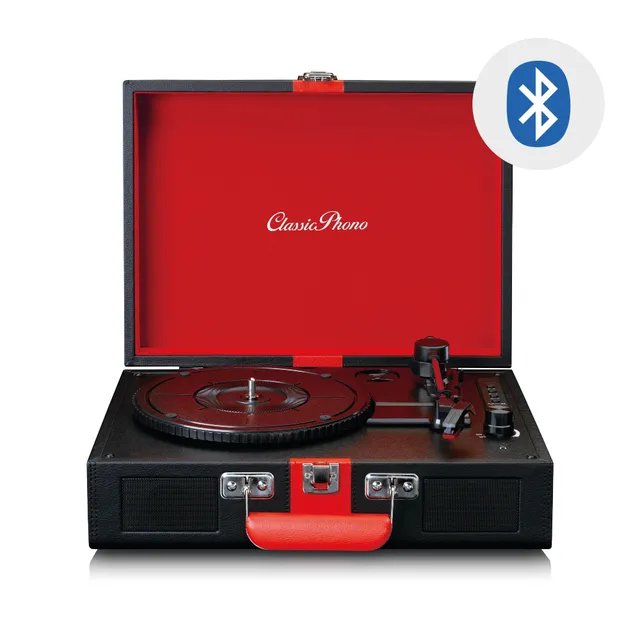 lenco-tt-110bkrd-classic-phono-kofferplattenspieler-mit-bluetooth-und-lautsprech image 1