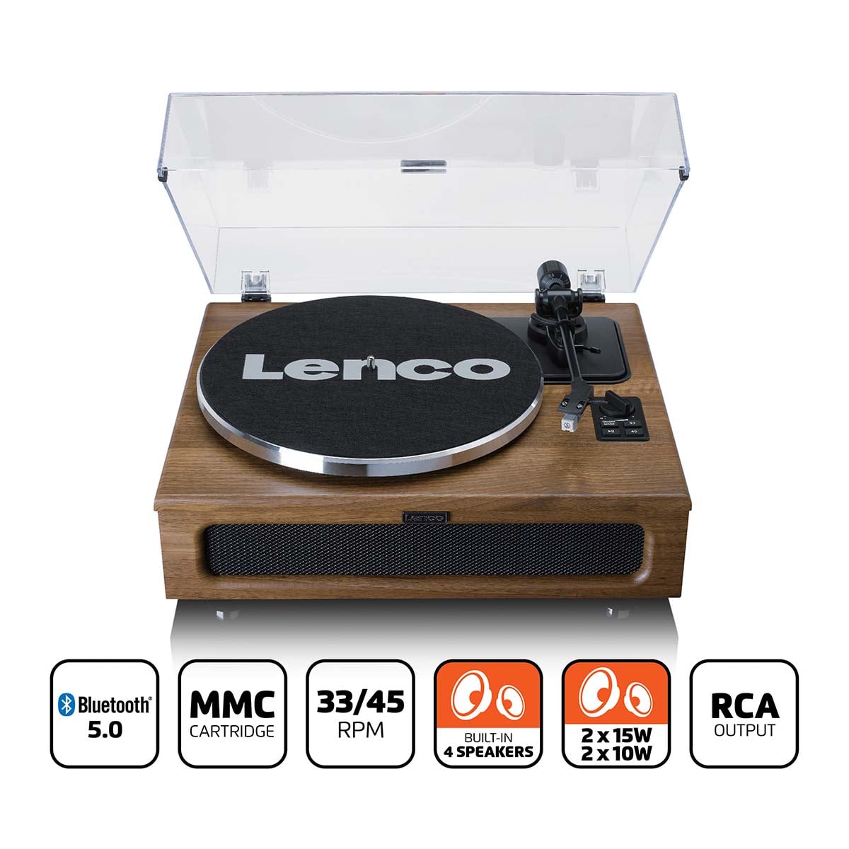 lenco-ls-410wa-plattenspieler-mit-4-lautsprechern-bluetooth-walnuss image 2