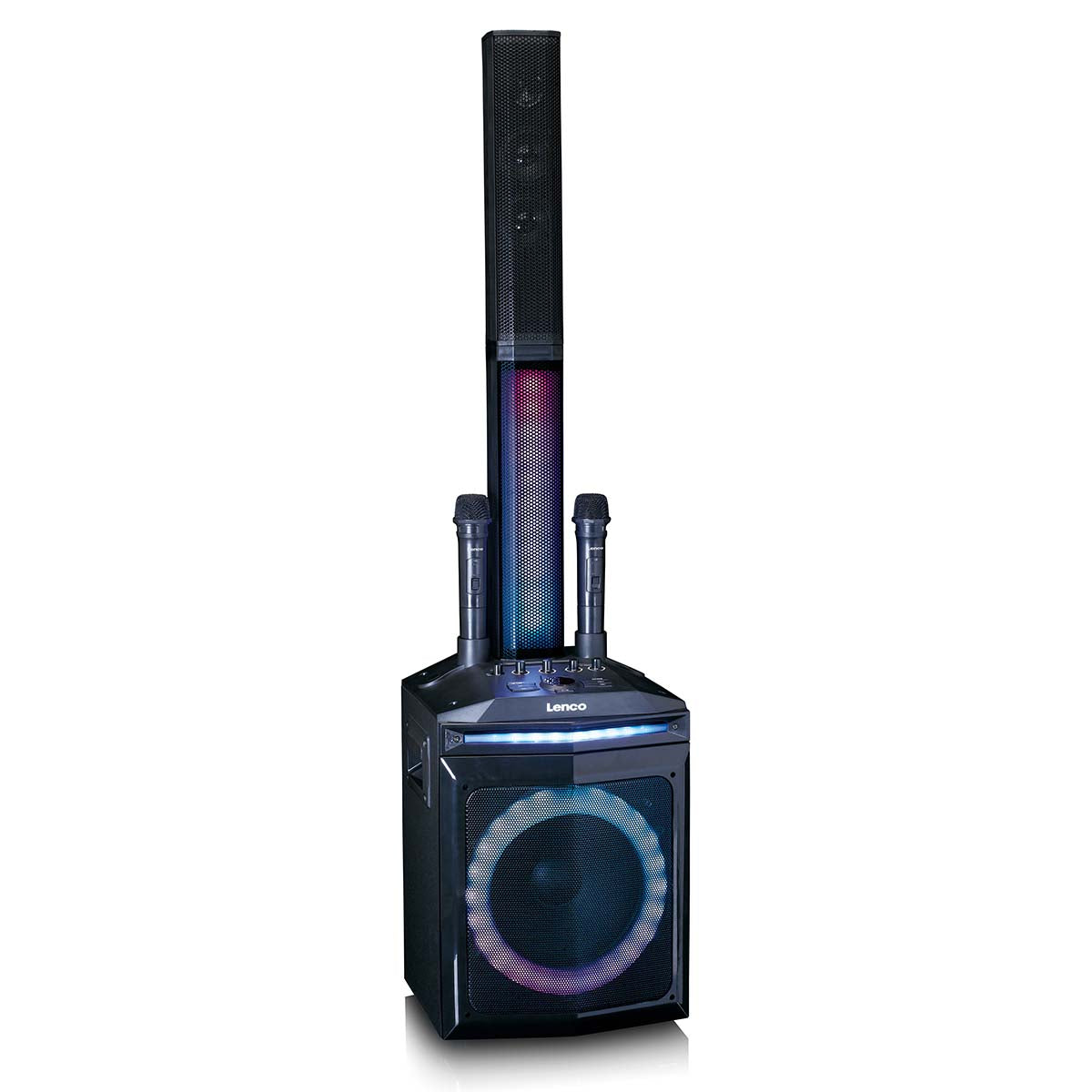 lenco-pa-220bk-partyspeaker-mit-subwoofer-und-abnehmbarer-tweeter-s-ule-120-watt image 7