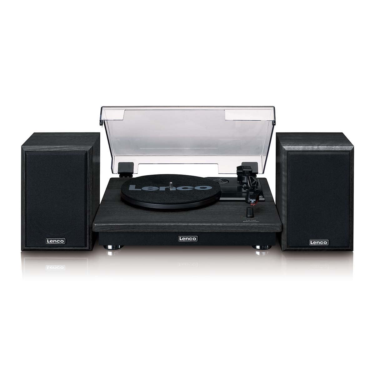 lenco-ls-100bk-plattenspieler-mit-bluetooth-und-2-externen-lautsprechern-schwarz image 1
