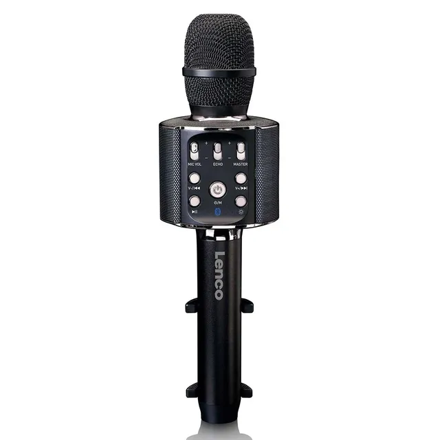 lenco-bmc-090bk-bluetooth-karaoke-mikrofon-mit-speaker-und-licht-schwarz image 1