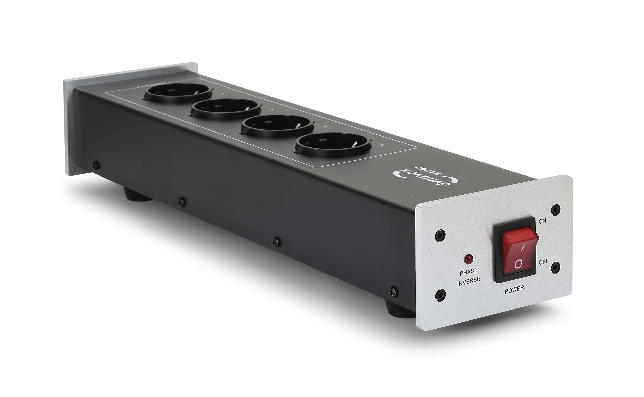 dynavox-x1000s-hifi-netzfilter-steckdosenleiste-mit-4-gefilterten-pl-tzen-silber image 2