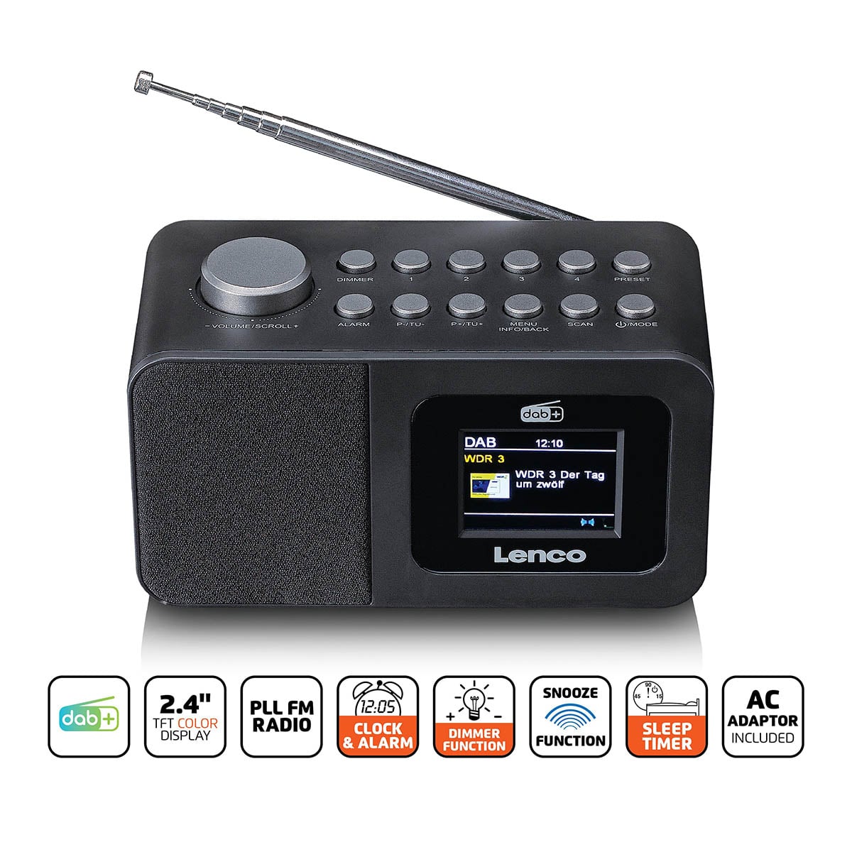 lenco-cr-625bk-dab-fm-wecker-radio-mit-farbdisplay-schwarz image 8