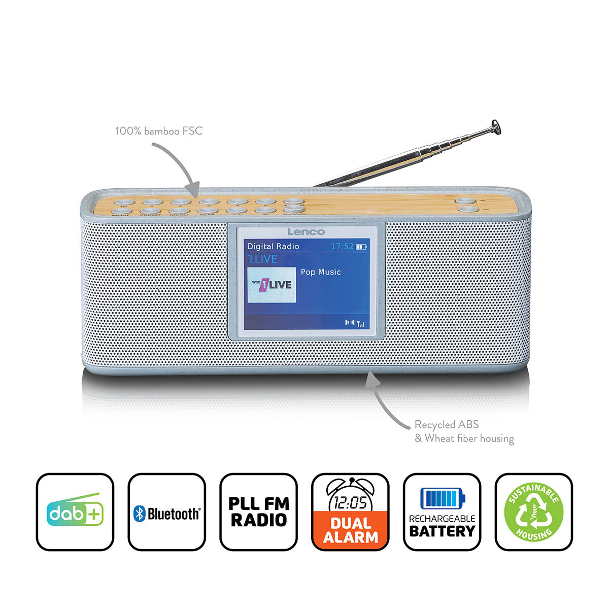 lenco-pdr-046gy-eco-dab-radio-mit-bluetooth-5-0-wei-bambus image 7