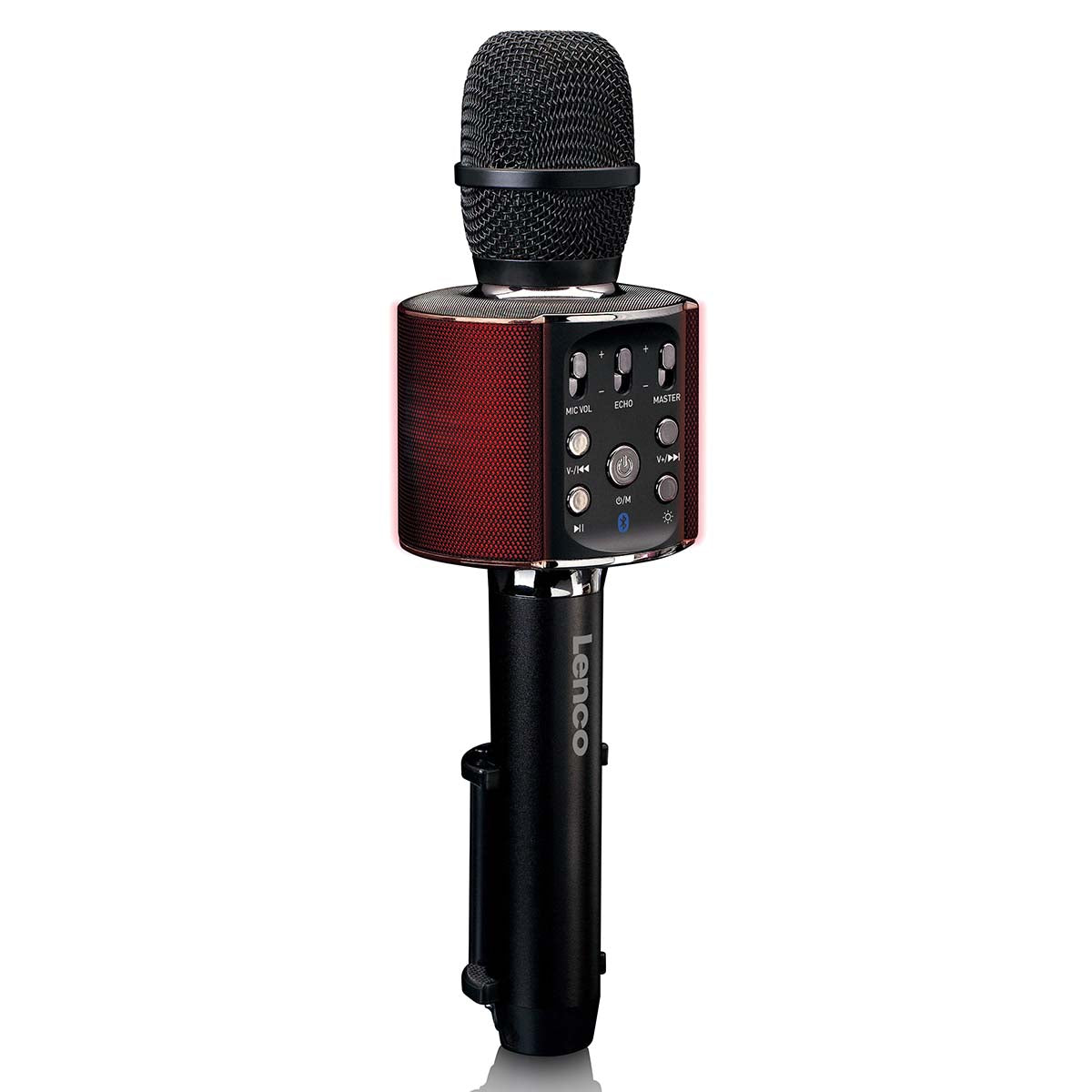 lenco-bmc-090bk-bluetooth-karaoke-mikrofon-mit-speaker-und-licht-schwarz image 2