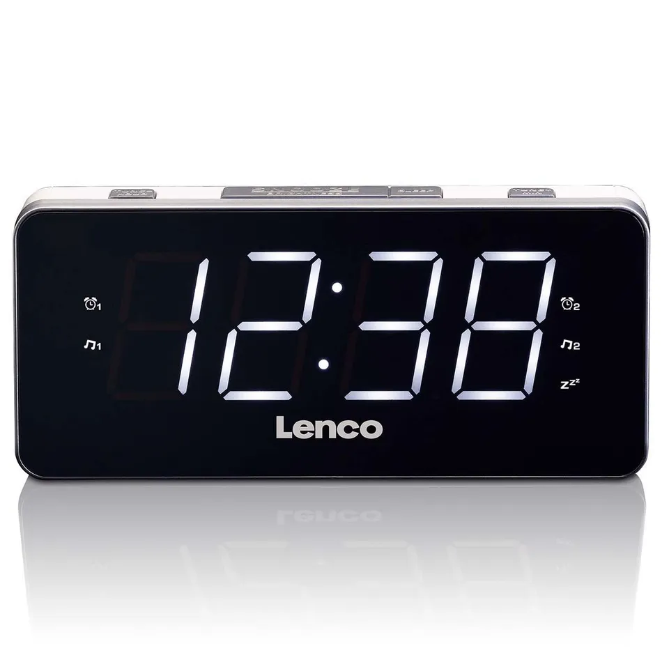 lenco-cr-18-fm-weckerradio-mit-1-8-led-display-wei image 1